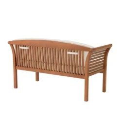 Stamford Eucalyptus Wood Outdoor Bench With Cushions - Natural - Alaterre Furniture -Garden Furniture Store GUEST 72f645b4 351e 4603 9d22 c816115ece12