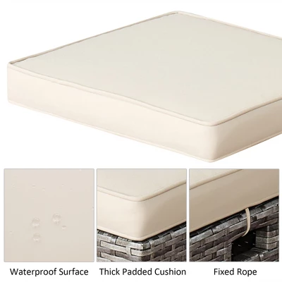 Costway 2PCS Patio Rattan Cushioned Ottoman Seat Foot Rest Table 8 Costway 2PCS Patio Rattan Cushioned Ottoman Seat Foot Rest Table - Image 8