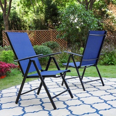 2pk Outdoor 7 Position Arm Chairs With High Backs & Aluminum Frames - Captiva Designs 13 2pk Outdoor 7 Position Arm Chairs With High Backs & Aluminum Frames - Captiva Designs - Image 13