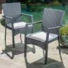 Corsica Set Of 2 Wicker Dining Chair With Cushions - Gray - Christopher Knight Home