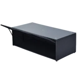 6pc Wicker Patio Conversation Set With Sofa, Arm Chairs, Ottomans & Coffee Table - Black/Beige - GODEER 27 6pc Wicker Patio Conversation Set With Sofa, Arm Chairs, Ottomans & Coffee Table - Black/Beige - GODEER -Garden Furniture Store GUEST 73a621e2 5028 4da2 8154 97dff6566867