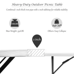 Costway Picnic Table Bench Set Outdoor Backyard Patio Garden Party Dining All Weather White -Garden Furniture Store GUEST 73e6f647 be31 481a 9904 a89bf7b62cd9