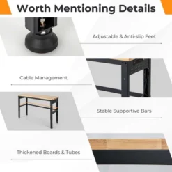 Costway 53" Adjustable Height Workbench 1760lbs Capacity Workstation W/ Power Outlets -Garden Furniture Store GUEST 7470c67e 9964 4054 ab65 c20f1cd45191