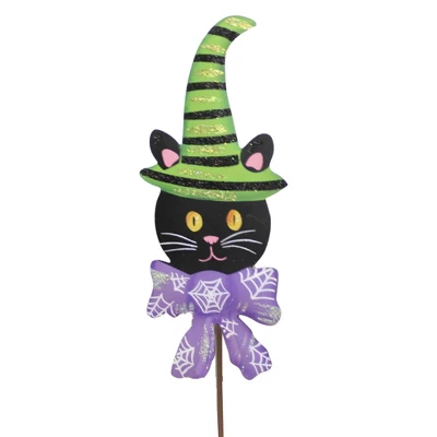 Halloween Cats In Hats Set/3 Stakes - Three Garden Stakes 20.25 Inches - Witch Hats - F22080 - Metal - Black 2 Halloween Cats In Hats Set/3 Stakes - Three Garden Stakes 20.25 Inches - Witch Hats - F22080 - Metal - Black - Image 2