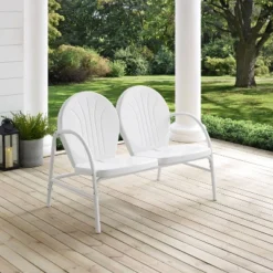Griffith Outdoor Loveseat - White - Crosley -Garden Furniture Store GUEST 75df8d12 3936 460e b5a9 4011a9eb0459