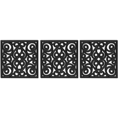 BirdRock Home Rubber Stepping Stone Tiles - 12 X 12" - Set Of 3 - Black 2 BirdRock Home Rubber Stepping Stone Tiles - 12 X 12" - Set Of 3 - Black - Image 2