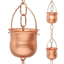 Marrgon Copper Rain Chain With Pot Style Cups For Gutter Downspout Replacement 11 Marrgon Copper Rain Chain With Pot Style Cups For Gutter Downspout Replacement -Garden Furniture Store GUEST 780dc0f9 3d1a 4695 b120 adde25d3c1a2