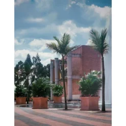 18" Wide Square Planter Dorchester Weathered Terracotta - Crescent Garden