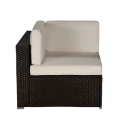 7pc Outdoor Rattan Wicker Set With Cushions - Brown/Beige/Red - GODEER -Garden Furniture Store GUEST 78686e17 aa77 4037 a7bc ae3cfff07993