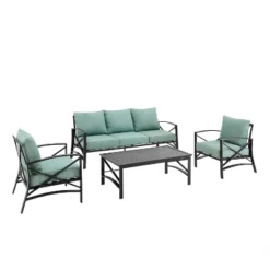 Kaplan 4pc Outdoor Sofa Set - Mist - Crosley -Garden Furniture Store GUEST 78b1651f 9195 4f5f b2c5 cd9c6bb764b9