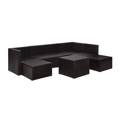 Palm Harbor 8pc All-Weather Wicker Patio Seating Set - Gray - Crosley 4 Palm Harbor 8pc All-Weather Wicker Patio Seating Set - Gray - Crosley - Image 4