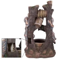 Nature Spring Outdoor Water Fountain Statue - Children At Well With LED Lights - 30", Brown -Garden Furniture Store GUEST 7a08b7bc e0f0 4080 bd7f e132624422b7
