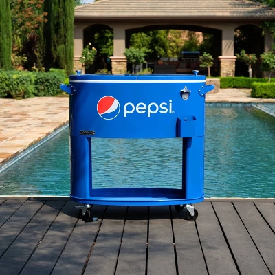 Permasteel 80qt Pepsi Oval Sporty Outdoor Cooler Cart 4 Permasteel 80qt Pepsi Oval Sporty Outdoor Cooler Cart - Image 4