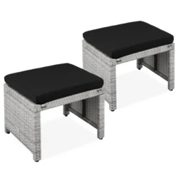 Best Choice Products Set Of 2 Multipurpose Patio Wicker Ottomans W/ Removable Cushions, Steel Frame -Garden Furniture Store GUEST 7acb84cf b233 4caa 9322 1b121c64e8d0