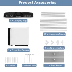 Costway 120'' Projector Screen W/ Stand 16:9 HD 4K Indoor Outdoor Projection Movie Screen -Garden Furniture Store GUEST 7ad754e1 3a7e 454c b34c 0293e94d6f06