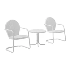 Griffith 3pc Outdoor Conversation Set - White - Crosley -Garden Furniture Store GUEST 7b286fc7 ca6c 45ea af60 f291f33545ba