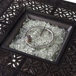 5pc Outdoor Dining Set With 42" Aluminum Square Medallion Design Fire Table & Deep Seating Swivel Rocking Chairs - Oakland Living -Garden Furniture Store GUEST 7b5f82ad 7461 4bb6 9002 d13f4aae47ee