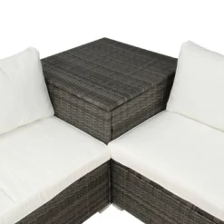 4pc Wicker Patio Conversation Set With Cushions - Gray/Beige - GODEER 24 4pc Wicker Patio Conversation Set With Cushions - Gray/Beige - GODEER -Garden Furniture Store GUEST 7d209326 02da 4c8d ae23 e8007825a4ec