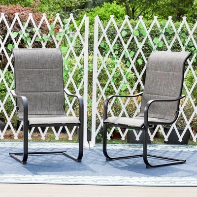 7pc Patio Set With Steel Table With 1.57" Umbrella Hole & Padded Sling C-Spring Arm Chairs - Captiva Designs 10 7pc Patio Set With Steel Table With 1.57" Umbrella Hole & Padded Sling C-Spring Arm Chairs - Captiva Designs - Image 10
