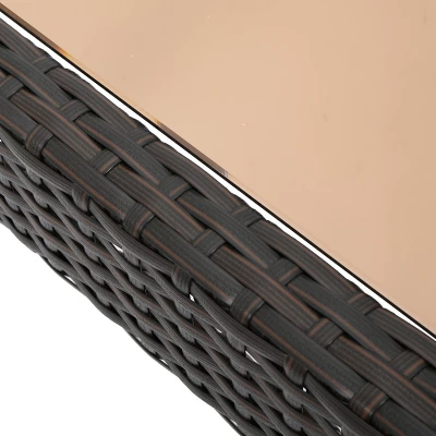 Antibes Wicker Patio Accent Table - Brown - Christopher Knight Home 2 Antibes Wicker Patio Accent Table - Brown - Christopher Knight Home - Image 2