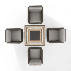 Palm Harbor 5pc Outdoor Wicker Conversation Set With Fire Table - Gray - Crosley 21 Palm Harbor 5pc Outdoor Wicker Conversation Set With Fire Table - Gray - Crosley -Garden Furniture Store GUEST 7eb5243a 5d24 4f82 a3ce 2c3a59c1f0fa