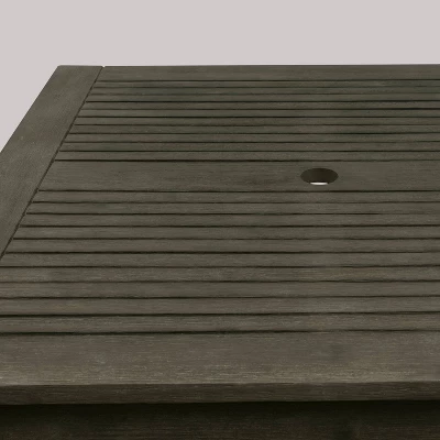 Renaissance Square Outdoor Patio Stacking Table - Gray - Vifah 2 Renaissance Square Outdoor Patio Stacking Table - Gray - Vifah - Image 2