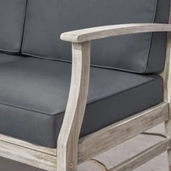 Perla 4pc Acacia Wood Sectional Sofa Light Gray/Dark Gray - Christopher Knight Home -Garden Furniture Store GUEST 7fa27e85 e27b 489e 989b 9137f601c8a8