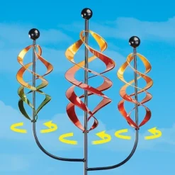 Collections Etc 6-Foot Triple Spiral Spinner Garden Stake