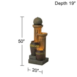 John Timberland Sphere Jugs And Column Rustic Cascading Outdoor Floor Water Fountain With LED Light 50" For Yard Garden Patio Home Deck Porch House -Garden Furniture Store GUEST 8023590d 2aab 42d8 a98b 5377911fc18e