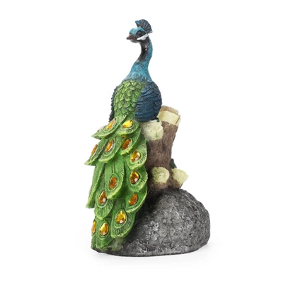 Techko Maid Peacock Calm Solar Outdoor Garden Statue Decor With Spotlight 1 Techko Maid Peacock Calm Solar Outdoor Garden Statue Decor With Spotlight