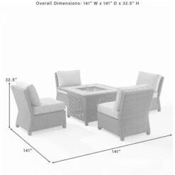 Bradenton 5pc Outdoor Wicker Armless Chair & Fire Table Set - Crosley -Garden Furniture Store GUEST 807889eb aacb 4124 885e 4f2be78ec1ec