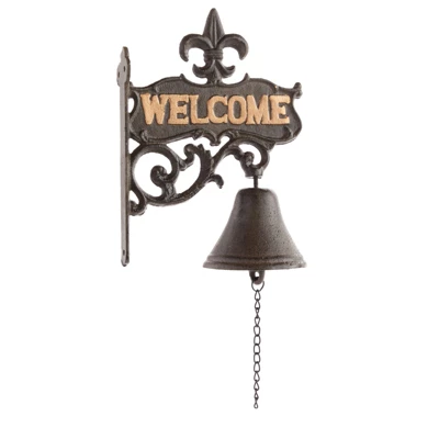 Juvale Cast Iron Bell, Welcome Entry Door Bell, Antique Doorbell Decoration, Black, 6.7 X 8.9 X 0.8 In 4 Juvale Cast Iron Bell, Welcome Entry Door Bell, Antique Doorbell Decoration, Black, 6.7 X 8.9 X 0.8 In - Image 4