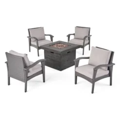 Keana 5pc Faux Rattan Club Chair & Fire Pit Chat Set - Christopher Knight Home 26 Keana 5pc Faux Rattan Club Chair & Fire Pit Chat Set - Christopher Knight Home -Garden Furniture Store GUEST 80adfc4c 37f3 4b44 89e5 491011ad427d
