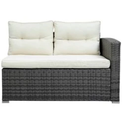 4pc Wicker Patio Set With Large Storage Box & Cushions - Gray/Beige - GODEER -Garden Furniture Store GUEST 80db2293 a3c5 4fa0 a4e4 ff92db529720