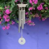 Woodstock Wind Chimes For Outside, Garden Décor, Outdoor & Patio Décor, Woodstock White Marble Chime Silver Wind Chimes