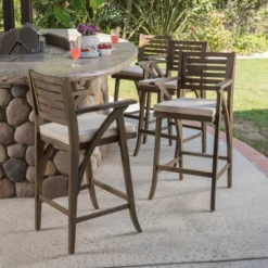 Hermosa 4pk Acacia Wood Patio Barstools - Christopher Knight Home -Garden Furniture Store GUEST 82528c09 f51d 45c9 905a f68ef9a20610
