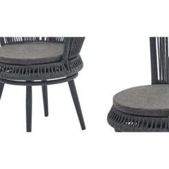 3pc Outdoor Wicker Conversation Set With Cushions - Dark Gray - GODEER -Garden Furniture Store GUEST 83707b79 be56 46d8 bca9 d75571254e72