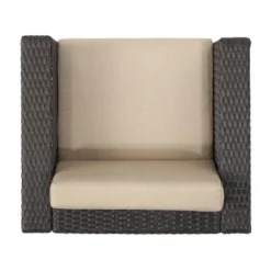 Puerta 5pc All-Weather Wicker Patio Club Chairs With Firepit Brown/Gray - Christopher Knight Home 20 Puerta 5pc All-Weather Wicker Patio Club Chairs With Firepit Brown/Gray - Christopher Knight Home -Garden Furniture Store GUEST 83a46f5f c33b 4e4e a04a 584383526adb
