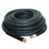 Apache 98108806 75 Foot Industrial Rubber Garden Water Hose With Heavy Duty MGHT X FGHT Brass Fittings And 1 Bend Restrictor, Black (3 Pack)