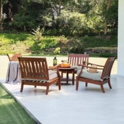 Sopra 5pc Wood Patio Chat Set - Cambridge Casual
