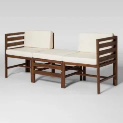 3pc Modular Acacia Wood Patio Chat Set With Cushions - Saracina Home -Garden Furniture Store GUEST 87867d10 2ed7 4519 8f7f 353e1fd3ffa4