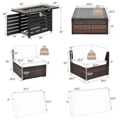 Tangkula 7PCS Patio Rattan Furniture Set 42" Fire Pit Table W/ Cover Cushioned 21 Tangkula 7PCS Patio Rattan Furniture Set 42" Fire Pit Table W/ Cover Cushioned -Garden Furniture Store GUEST 8876e387 1dfd 4484 8914 d10e5d433182