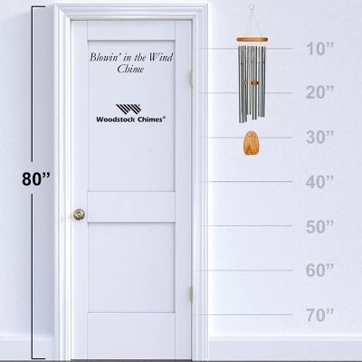 Woodstock Wind Chimes Signature Collection, Blowin' In The Wind Chime, 34'' Silver Wind Chime BWC 3 Woodstock Wind Chimes Signature Collection, Blowin' In The Wind Chime, 34'' Silver Wind Chime BWC - Image 3
