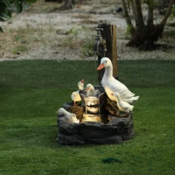 LuxenHome Resin Farmhouse Duck Family Outdoor Patio Fountain Water Fountain -Garden Furniture Store GUEST 8b526cd2 d7a9 4522 961f 3cf351456dac