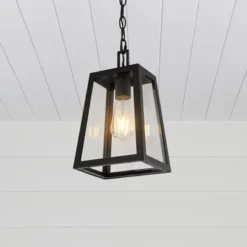 6.75" 1-Light Glendale Farmhouse Industrial Iron/Glass Outdoor LED Pendant Black/Clear - JONATHAN Y 11 6.75" 1-Light Glendale Farmhouse Industrial Iron/Glass Outdoor LED Pendant Black/Clear - JONATHAN Y -Garden Furniture Store GUEST 8c084871 47c0 42f8 8e5f f3d845c61d4c