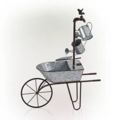 36" Metal Watering Can Wheelbarrow Fountain - Alpine Corporation -Garden Furniture Store GUEST 8c4787f6 6f39 4806 83e3 3cf1d8289be8