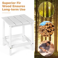 Costway 2PCS Patio Adirondack Chair Side Table Set Solid Wood Garden Deck White -Garden Furniture Store GUEST 8d0cd284 1481 4c2d a264 3fd94c365f2d