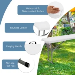 Costway 6 FT Portable Folding Bench Outdoor Picnic Bench 550 Lbs Limited For Dining 15 Costway 6 FT Portable Folding Bench Outdoor Picnic Bench 550 Lbs Limited For Dining -Garden Furniture Store GUEST 8e94c4e3 bc5f 4734 8496 c0024283d947