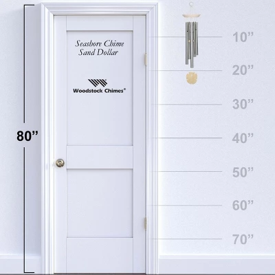 Woodstock Wind Chimes Signature Collection, Woodstock Seashore Chime, Sand Dollar 24'' Silver Wind Chime SSA 3 Woodstock Wind Chimes Signature Collection, Woodstock Seashore Chime, Sand Dollar 24'' Silver Wind Chime SSA - Image 3