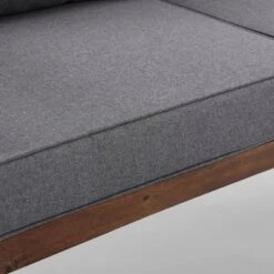 Saybrook Modern Metal And Wood Patio Loveseat - Gray/Dark Brown - Saracina Home -Garden Furniture Store GUEST 8ebe81a5 449a 4cda b83f 3d9bc9da3073